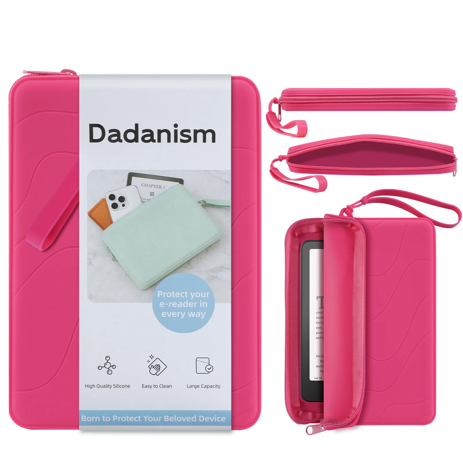 Embreagem de silicone de 6-7 polegadas para Kindle Paperwhite e Kindle Colorsoft Signature Edition de 7", Kindle, Kobo, Nook E-Reader de 6"