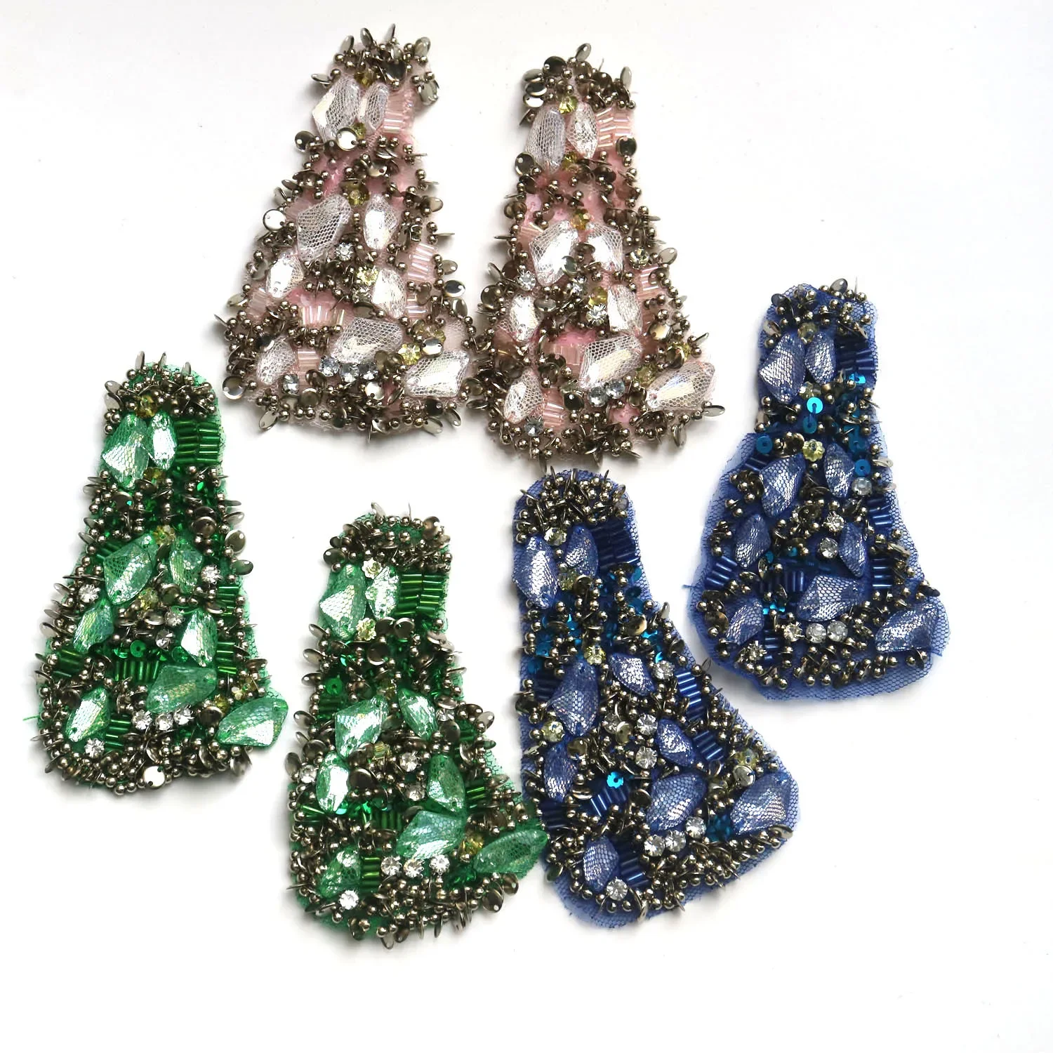 2pcs/set Luxury Beaded epaulette for nightblub clothes Punk retro epaulets DIY Fashion Badge Epaulets Shoulder Patches appliques