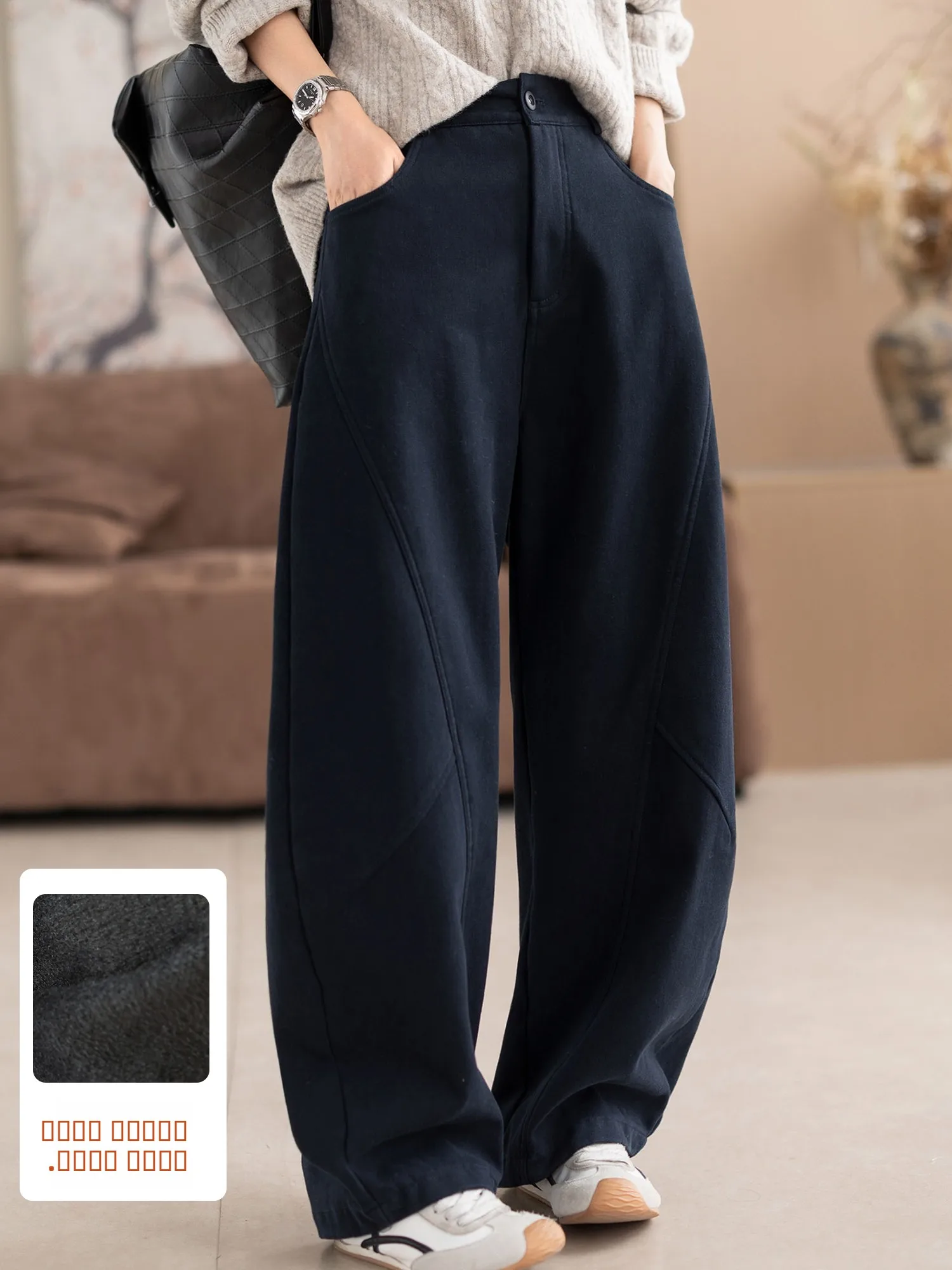 

Женские повседневные брюки с высокой талией и прямым кроем, утепленные флисом, осенне-зимние, новые, теплые и удобные