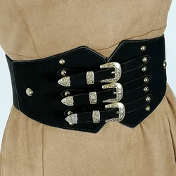 Elastic Corset Belt Plus Size Wide Belts For Women Waist Stretch Cummerbunds Big Waistband Dress Vintage Ceinture Femme