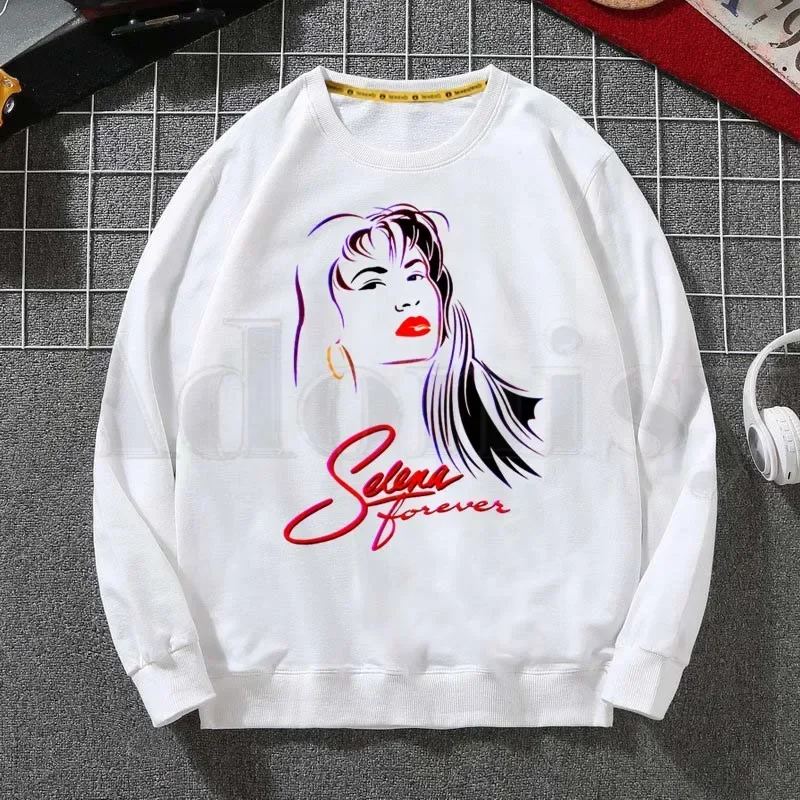 Vintage anni '90 ispirato Selena Quintanilla felpe con cappuccio alla moda felpa stampa tendenza abbigliamento uomo Hip-Hop felpe con cappuccio girocollo maschile da uomo