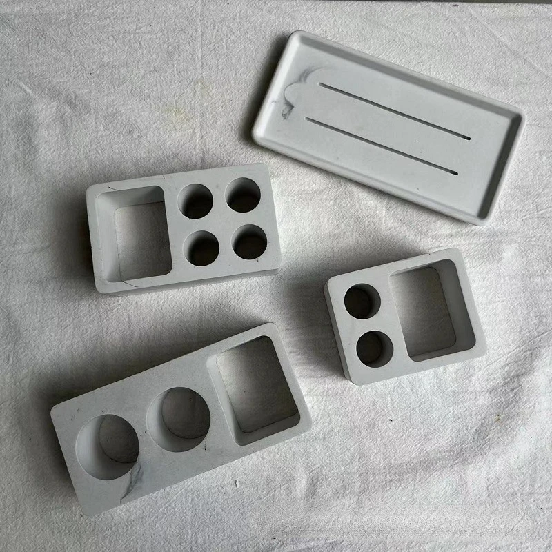 DIY Plaster Shelf Silicone Mold Toothbrush Toothpaste Holder Mirror Drop Glue Mould Soap Box Tray Pottery Decorative Resin Mould