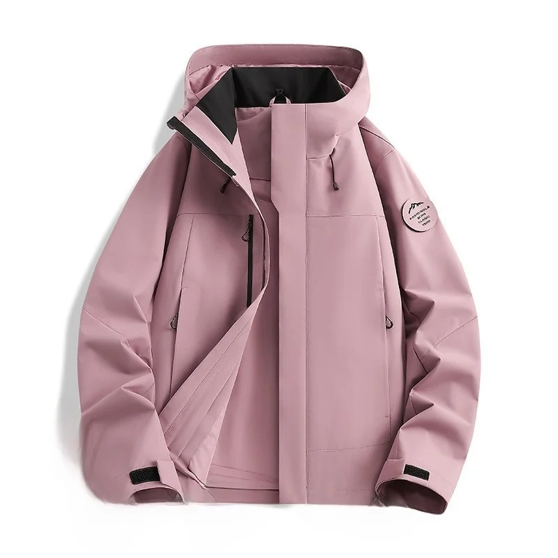 

Men's Waterproof Hooded Jacket Spring Autumn Fashionable Trendy Outerwear Standard Fit Lightweight Wool Blend No Brand