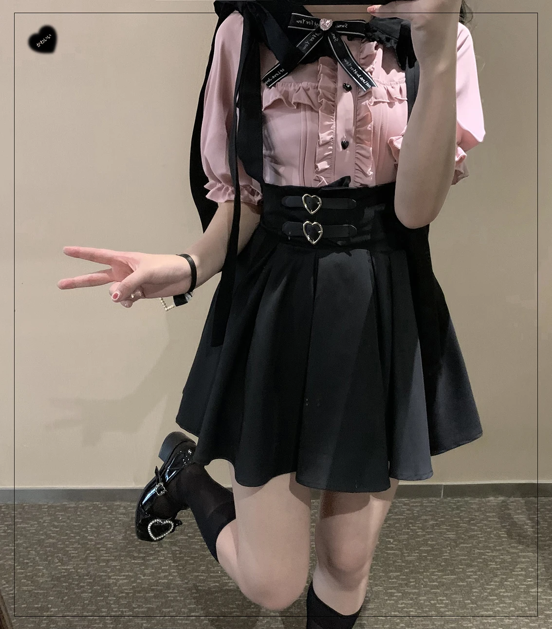 Japanse In Massa Geproduceerde Mijn Leren Knoop Schattige Lolita Ophangrok Zomer Nieuw Meisje Lieve Kawaii Roze Rok Vrouwen Y 2K Jumpsuit