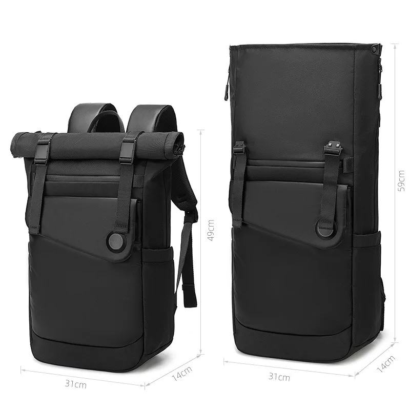 

Dual-shoulder bag - waterproof business roll-top expansion large-capacity computer bag - fashionable and casual backpack