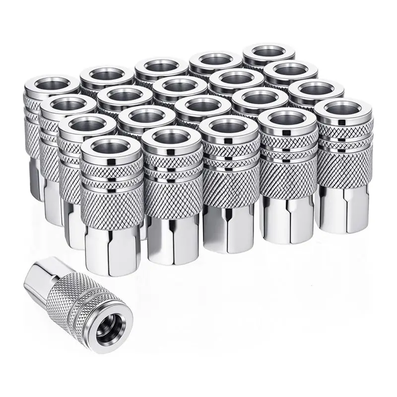 

A23E-20 Pcs 3/8 High Flow Air Fittings 3/8 Inch Female Quick Connect Air Coupler Industrial M-Type Coupler