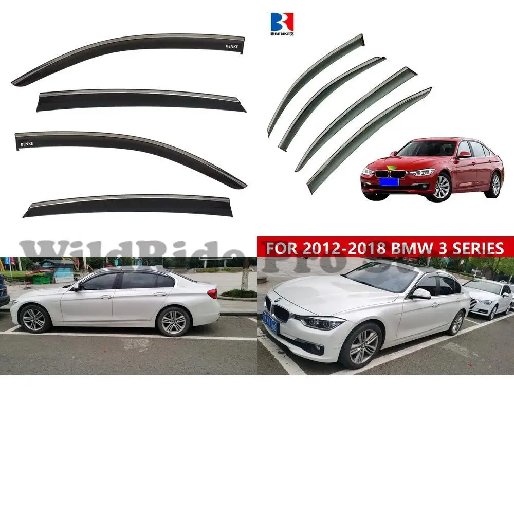 

1 set For Car Side Window Visor Wind Deflectors Rain Guards Vent Sun Visors Exterior Accessories Weather Shield for 2011 BMW 3 S