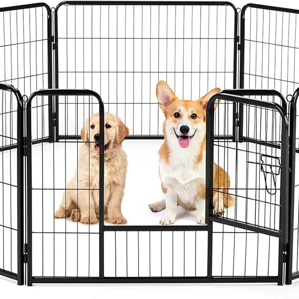 

24 inch 8 Panels Dog Playpen Pet Fence for Indoor Outdoor Yard RV Camping Pet Play for Small and Puppy Dogs