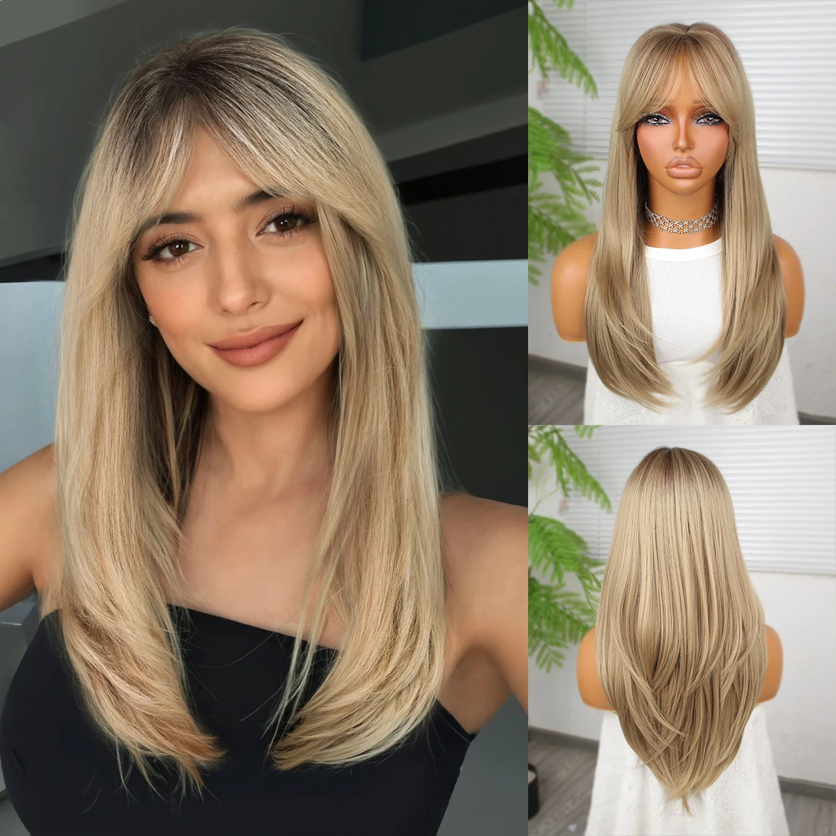 Bob Ombre Blonde Fancy Glamorous Daily 150-Dichte-Synthetik-Perücke für anfängerfreundliche Party-Cosplay-Perücke, vielseitiger Stil