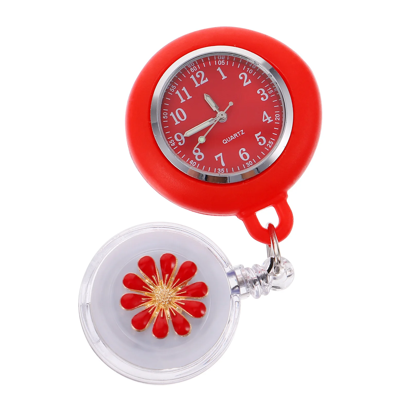 ممرضة ساعة جيب دائم سبيكة الزجاج قابل للسحب كليب على التمريض الموظفين هدية معلقة ساعة أداة للنساء ممرضة فوب ساعة #1