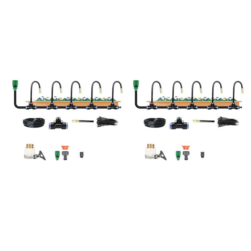 5M/10M Atomizing Sprayer 360 Degree Bend Misting System Kit Balcony Rainforest Sprayer for Garden/Lawn/Agricultural Irrigation