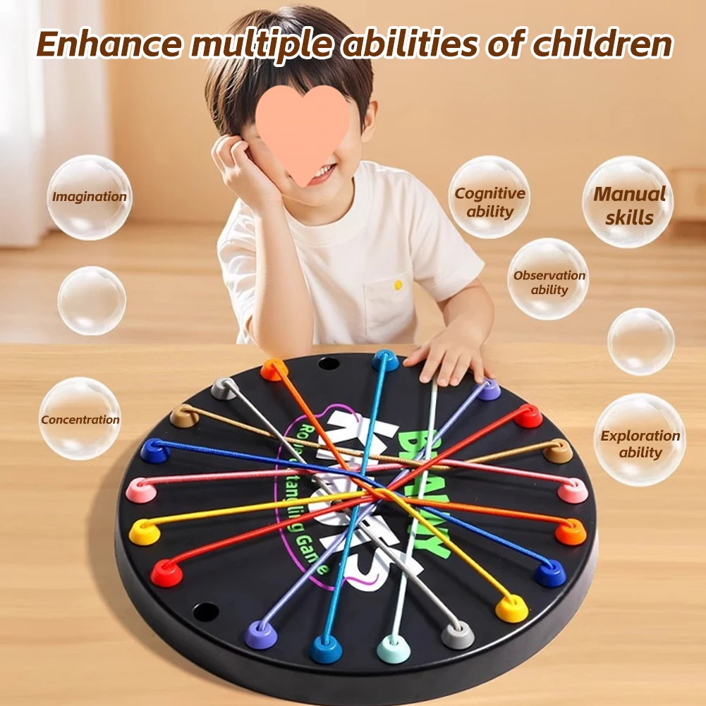 Puzzle à cordes torsadées, entraînement à la pensée logique, jeu d'enchevêtrement, jeux de fête en famille, jouet d'interaction Parent-enfant, jouet de résolution de problèmes