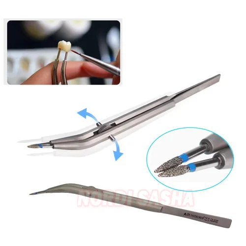 Imagen 2 del producto 1/3 Uds. Alicates de corona de manga AR Dental pinzas de soporte de Metal alicates de corona interior AR herramientas de laboratorio Dental
