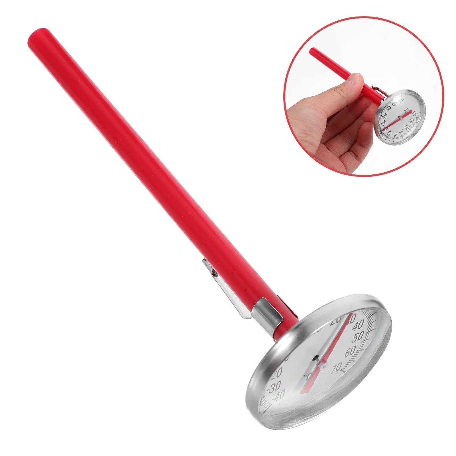 

Car Interior Red Clock Shape Mechanical Thermometer Dashboard Gauge Easy Installation Thermometer for Car Air Conditioner