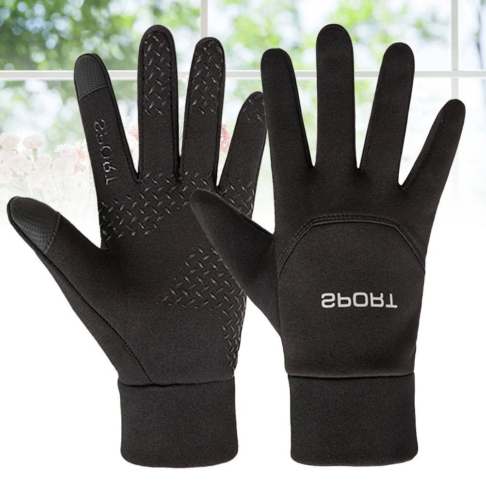 Guantes de pantalla táctil cálidos para motocicleta a prueba de agua ciclismo al aire libre bicicleta de dedo completo