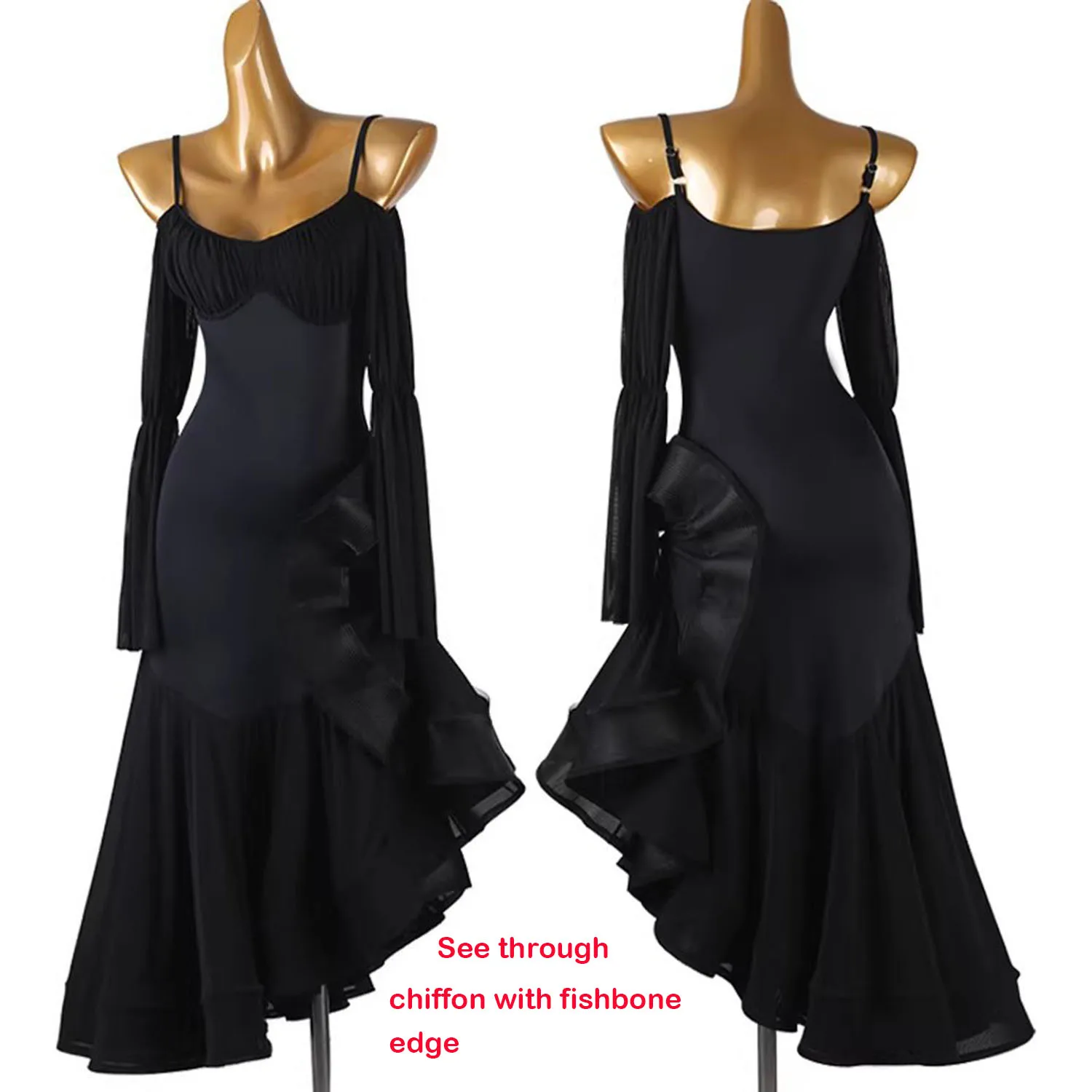 Tanzbekleidung, Standard-Ballsaal, Walzer, für Erwachsene, moderner Tanz, Ballanzug, Übungskleidung, Bühnenkostüm, Wettbewerb, Flamenco 0499