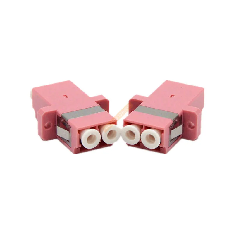 10Pcs Optic Fiber Adapter Coupler Connector LC UPC OM4 Duplex FLange Connector