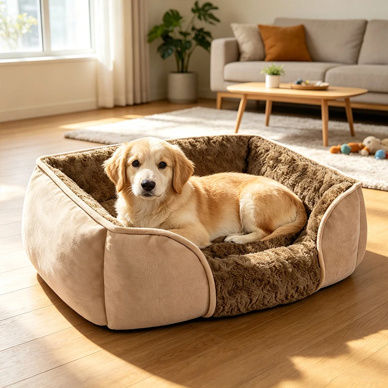 Warm Winter Cat Bed, Semi-Enclosed Cozy Cat House, Four Season Cushion Nest for Kittens & Small Dogs