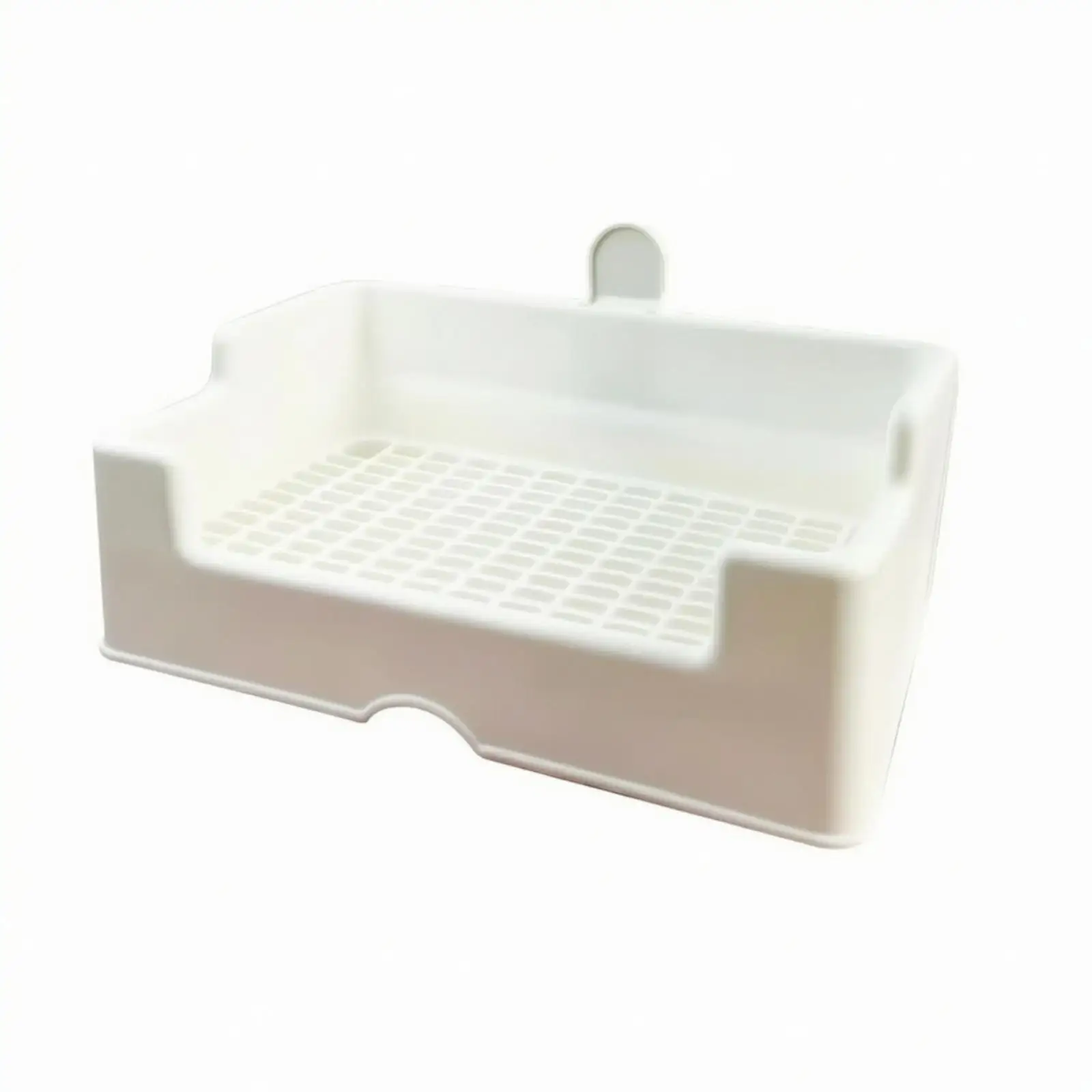 Rabbit Toilet with Grated Floor Easy to Clean Tray-Style Rabbit Toilet Bunny Restroom Litter Tray with Grate Open-Front Large