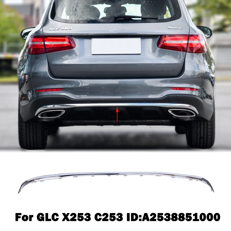 Zderzak tylny chrom chrom wykończenia A2538851000 2538850900 Spoiler dyfuzor dla Mercedes Benz GLC X253 W253 C253 GLC200 GLC260 250