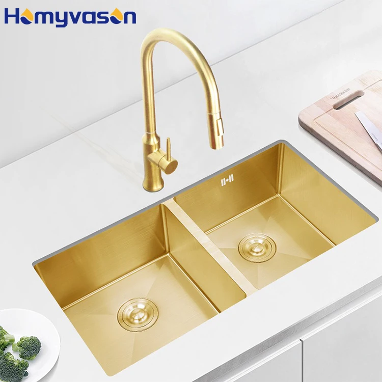 

New Design Stainless Steel Sink Kitchen Black Full Accessory Double Bowl Undermount Bathroom Kitchen Sink Stainless Steel