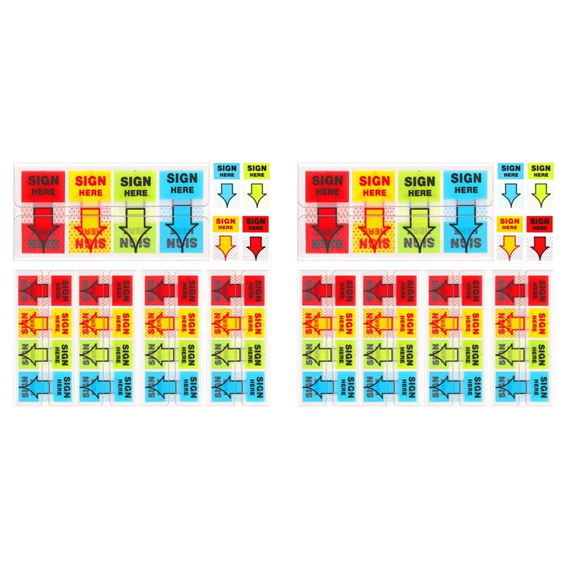 QWE-1000 шт., наклейки для знаков, наклейки с этикетками, клейкие таблички, вкладки для знака, флаги для домашнего офиса (4 цвета)