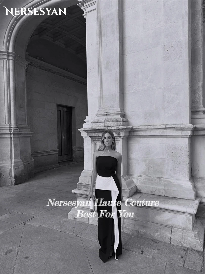 Nersesyan luxe sirène robes de soirée épaules dénudées volants fente latérale robe formelle occasion spéciale robes de soirée personnalisé