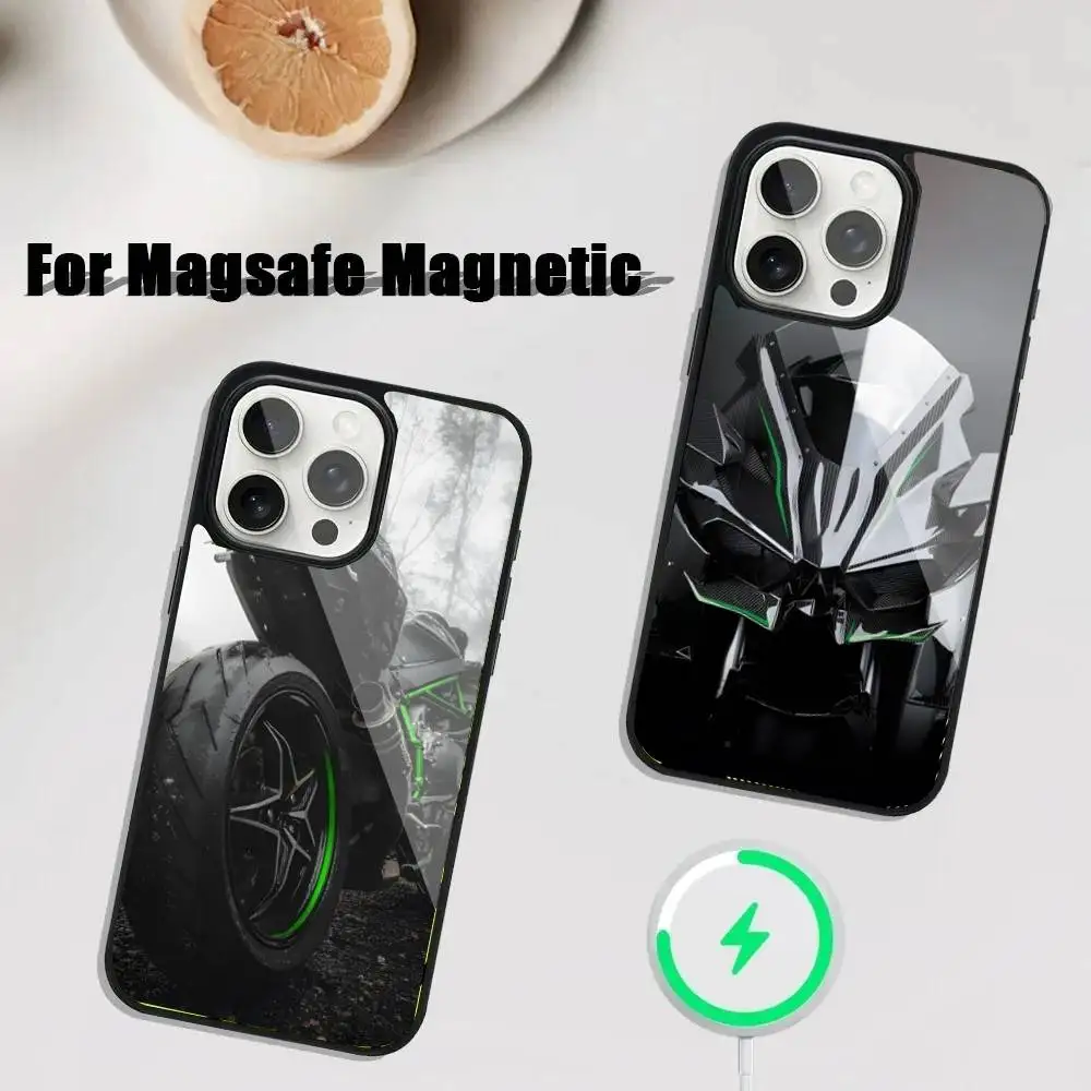 

Cool Motorcycle H2R K-Kawasakies-S Case iPhone 17,16,15,14,13,12,11,Pro,Max,Plus,Mini,SE4,E Magnetic Magsafe Wireless Charging