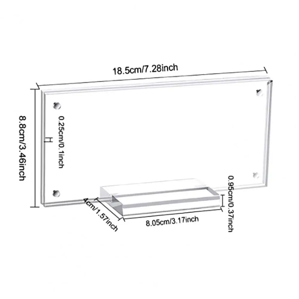 Money Display Holder Double Sided Acrylic Money Frame with Base for Desktop Display Transparent Holder for Smooth Edge Design