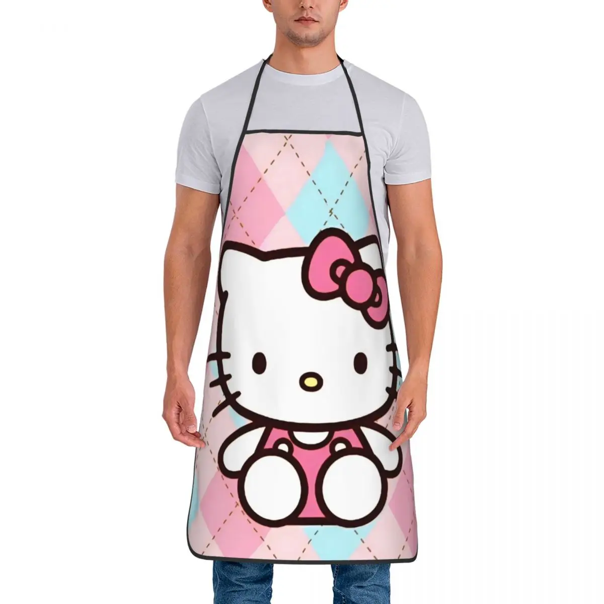 

Фартук Hello Kitty для взрослых, аксессуары для дома и кухни, модные фартуки для приготовления пищи без кармана