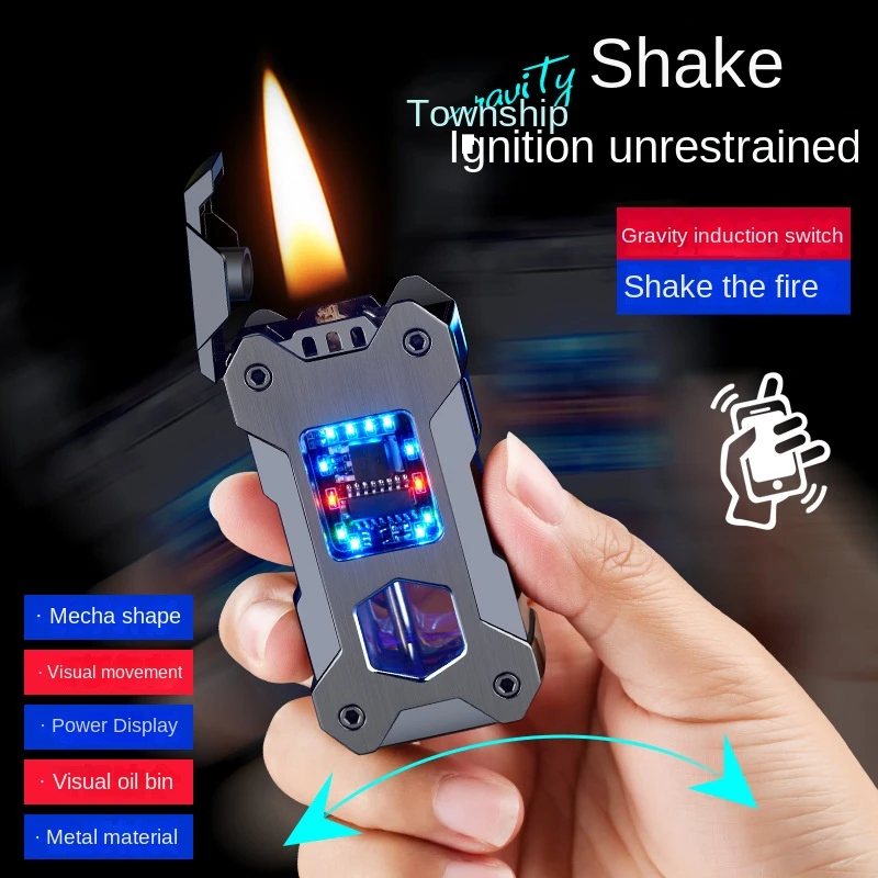 Plasma ARC USB Rechargeable Lighter Electric Outdoor Camping No Kerosene Transparent Visible Windproof Lighter Gadgets for Men