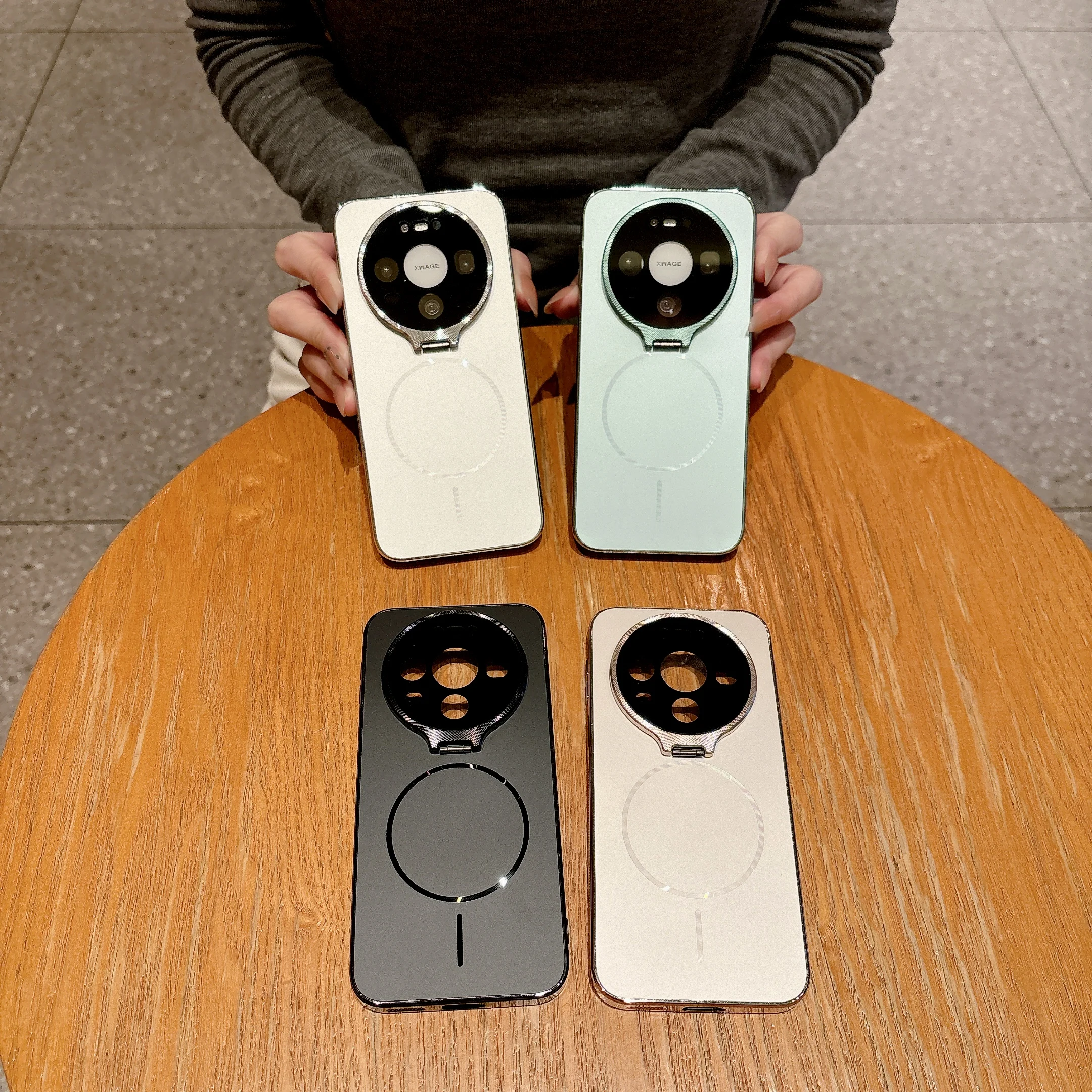 

Shockproof Matte Wireless Charging Magnetic Phone Case For Huawei Mate 80 Pro Max, Lens Kickstand Camera Protection Cover Funda