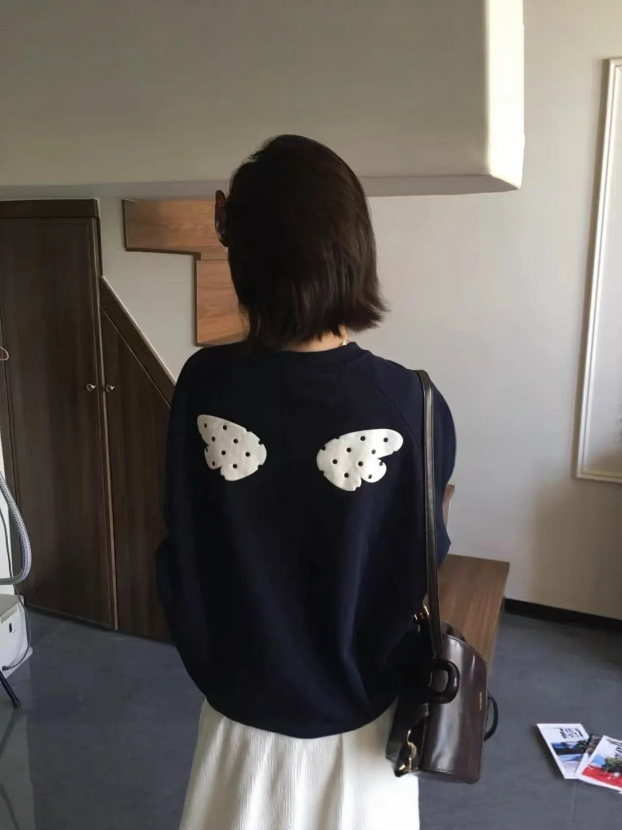 

Махровый свитшот без шапки, женский осенний свитер с длинным рукавом, против морщин, большой размер в стиле панк, уникальная полоска, с круглым вырезом, блокированный трикотаж для девочек