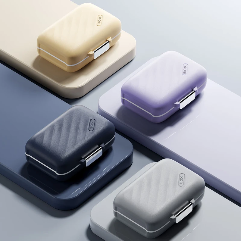 กล่องบรรจุยาทนแสง พกพาสะดวกสำหรับการเดินทางหนึ่งสัปดาห์ เครื่องประดับยา กล่องเก็บของกันความชื้นขนาดเล็กแบบปิดผนึก