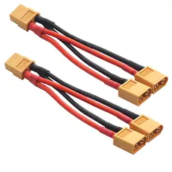 XT60 równoległe złącze baterii 14awg 3,93 cala XT60 2-męski na 1-żeński równoległy adapter przewodu kabel do multicoptera RC Quadcopter