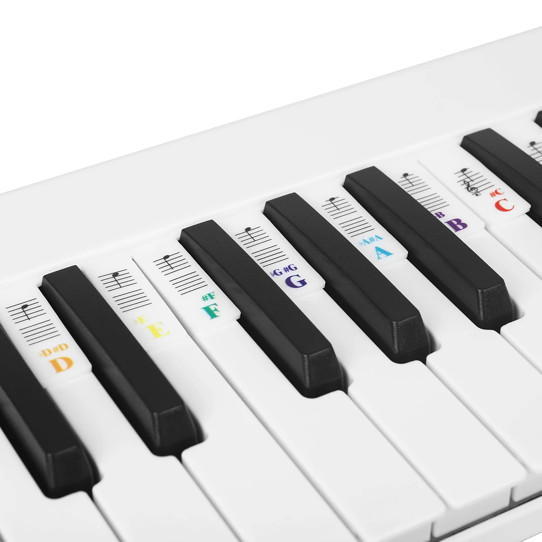 61/88 Keys Piano Keyboard Stickers Silicone Dust Removable Note Stickers Electronic Keyboard Instruments Piano Accessories