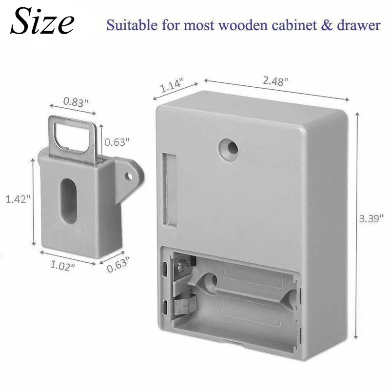 Battery RFID Digital Cabinet Lock Invisible Hidden IC Card Sensor Smart Door Lock Locker Drawer Wardrobe Wooden Door Lock