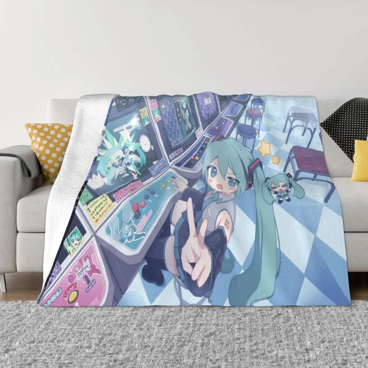 

Одеяло Хацунэ Мику, фланелевое многофункциональное ультрамягкое одеяло для домашнего одеяла