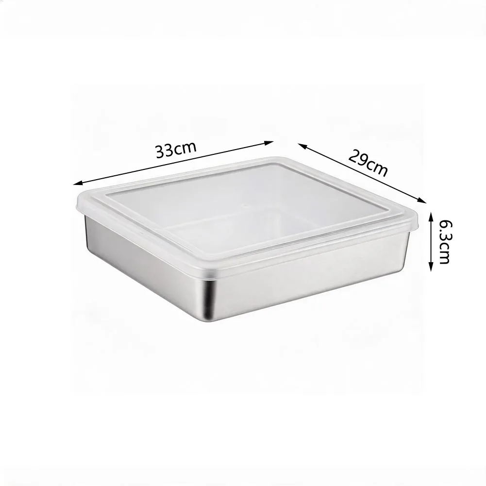 Food Safe Stainless Steel Tiramisu Tray Rectangle Baking Pan 33cm 29cm 44cm 29cm Deep Structure for Large Batches