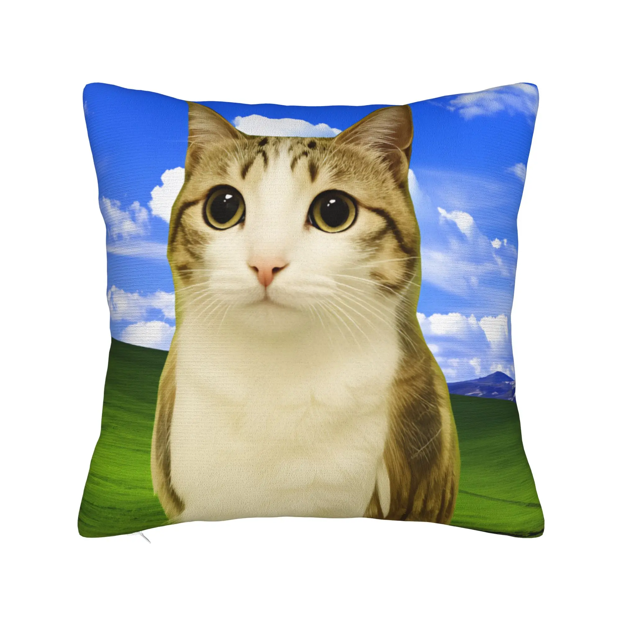 Retro Desktop Meowl Cat Meme Pillow Cover  Soft Cushion Cover Vintage Pillow Case For Wedding Party Home Decor