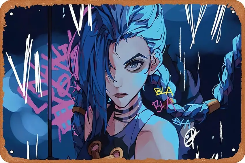 علامة قصدير معدنية غامضة من Jinx ، ملصق عتيق ، ديكور حائط ، 8 × 12 بوصة