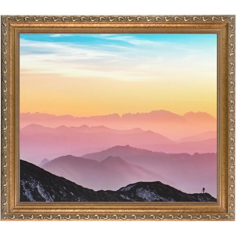 

Деревянная фоторамка из темного золота 24x36 дюймов с бусинами, WOMD6301-24x36