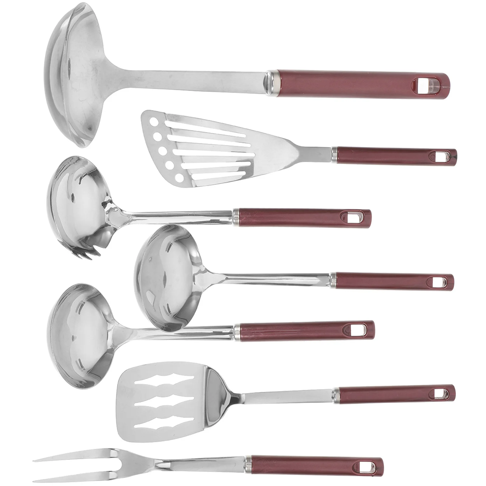 

1Set Stainless Steel Kitchenware Set Corrosion Resistant Long Handle Design for Comfortable Cooking Kitchen Utensils