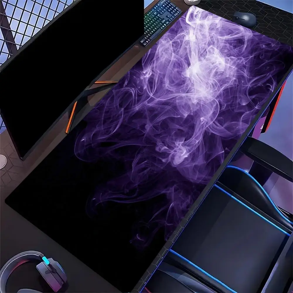 Purple Smoke Abstract Pattern Large Gaming Mouse Pad Non Slip Rubber Desk Mat for PC Laptop Office Home Gaming Desktop