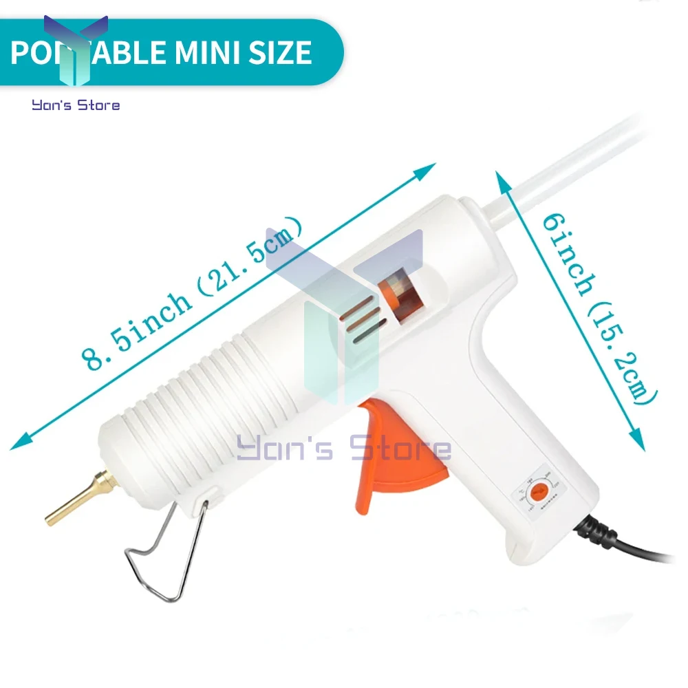 120W EU/US Hot Melt Glue Gun Smart Adjustable Temperature Copper Nozzle Heater Muzzle Diameter 11mm Craft Repair Tool