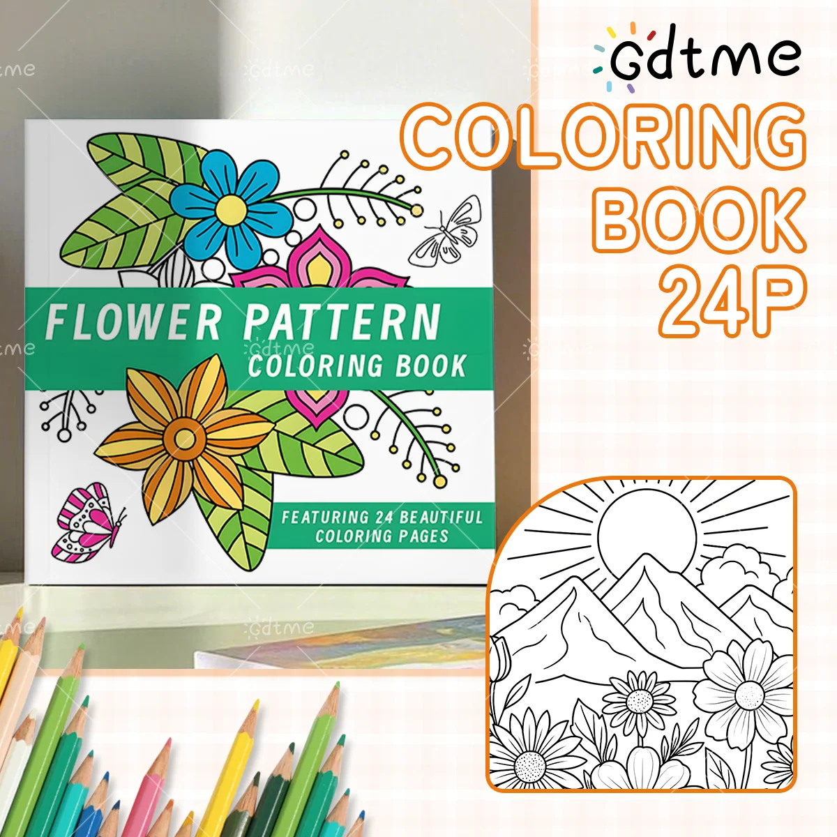 Anti Anxiety Flower Pattern Coloring Book for Adults Stress Relief DIY Painting Drawing Art Activity Book Perfect Gift