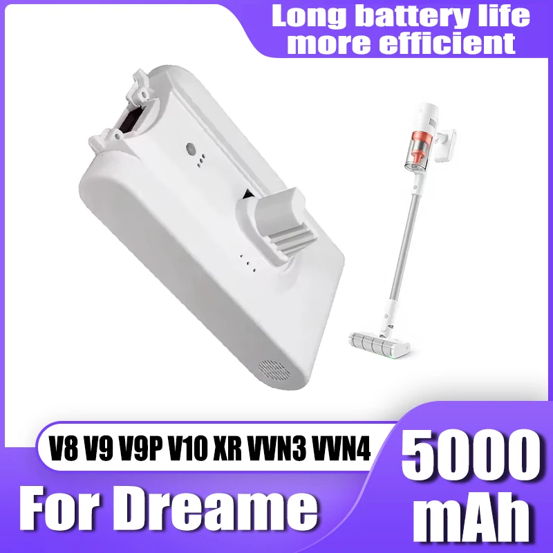 For Dreame V8 V9 V10 V10 Pro VVN3 VVN4 VVN5 XR vacuum cleaner, 25.2V 5000mAh long battery backup