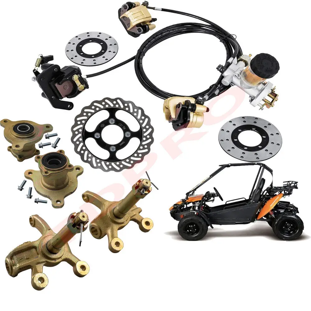 Hydraulic Brake Caliper Kit Steering Spindle 3 Stud Wheel Hub 110mm Front Brake Disc Rotor  Kit for Go Kart Quad Buggy