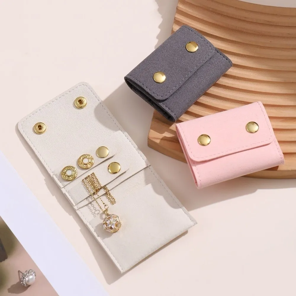 Microfiber Velvet Mini Jewelry Display Bag Small Container Necklace Ring Packing Bag Solid Color Storage Case Earrings Organizer
