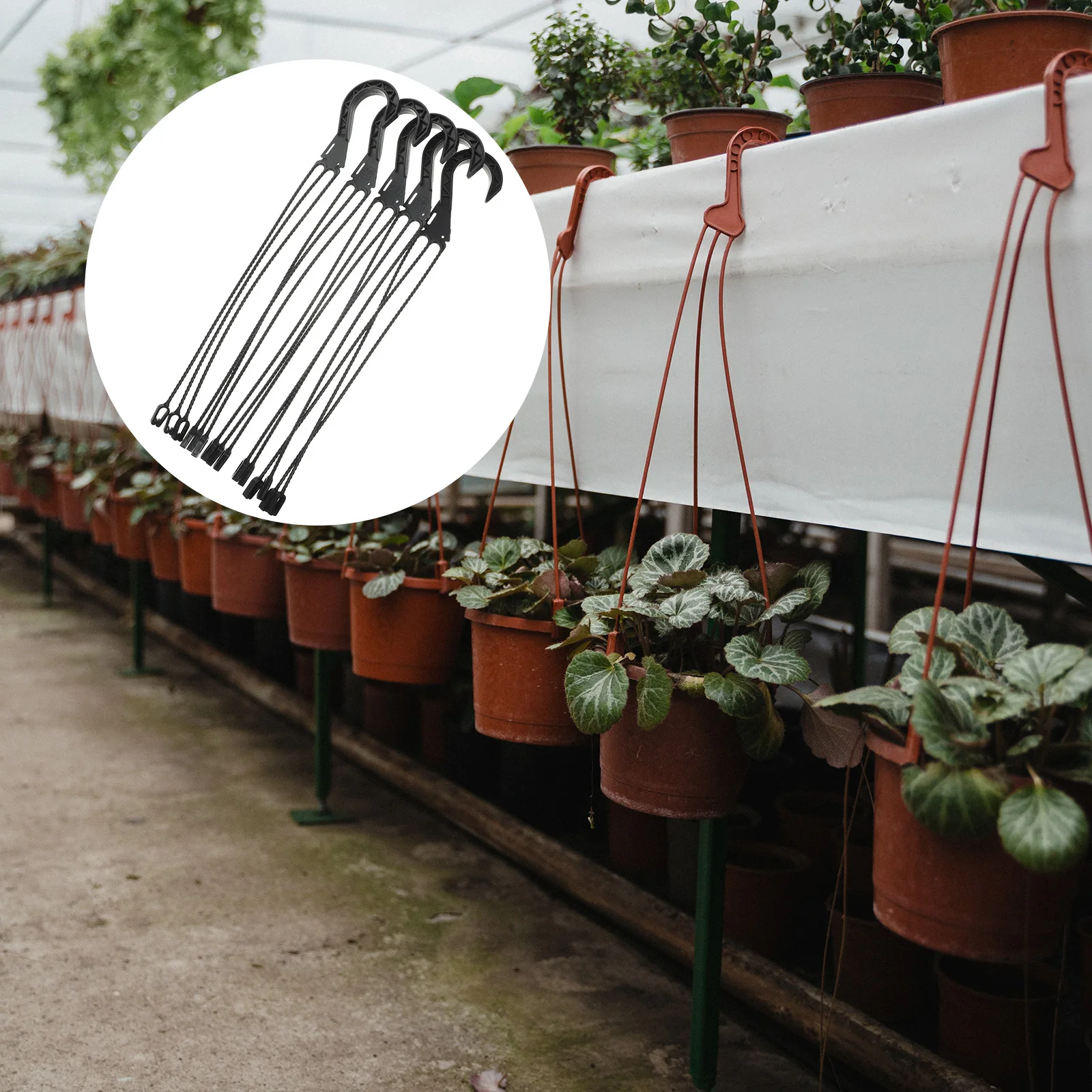 

5Pcs Plastic Hanging Hooks Flower Plant Hangers Excellent for Home Balcony Decoration